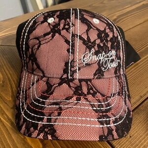 Snap on Tools Pink and Black Lace hat rare